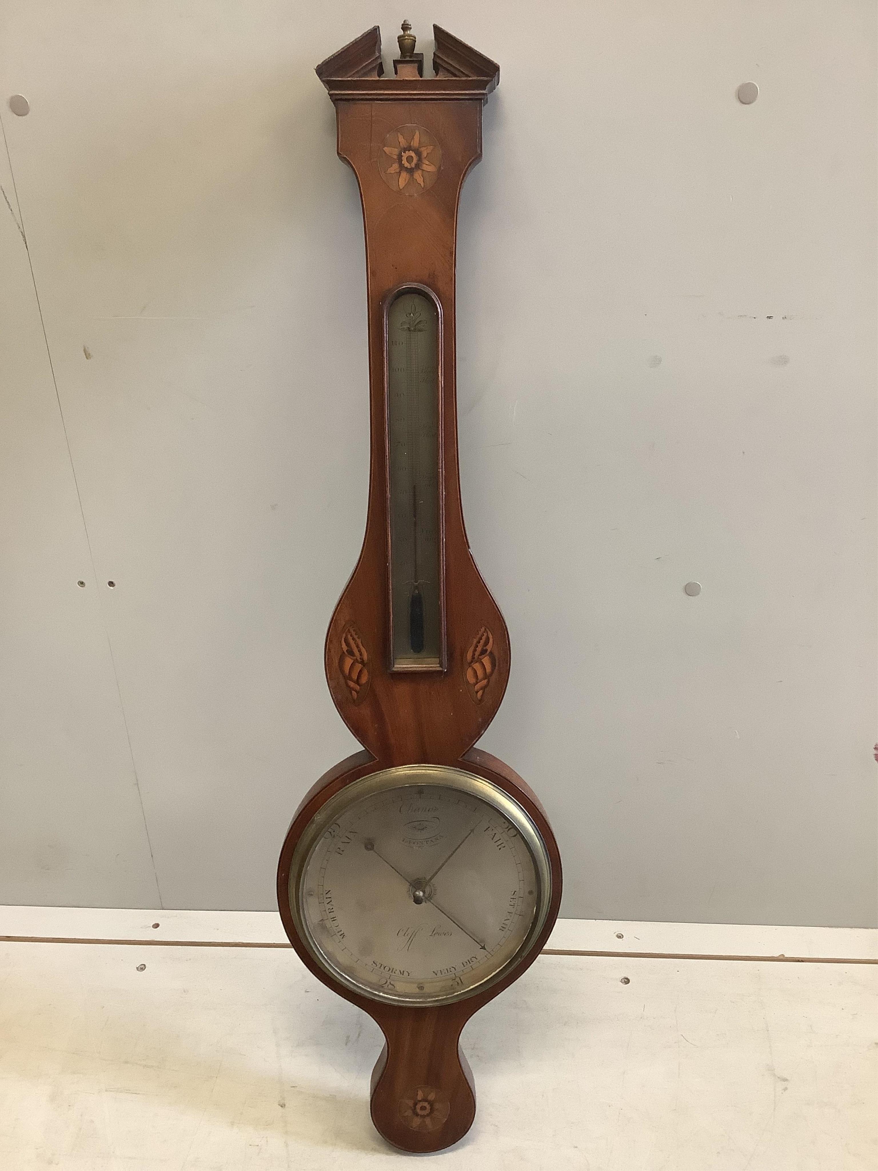 Two wheel barometers, height 98cm